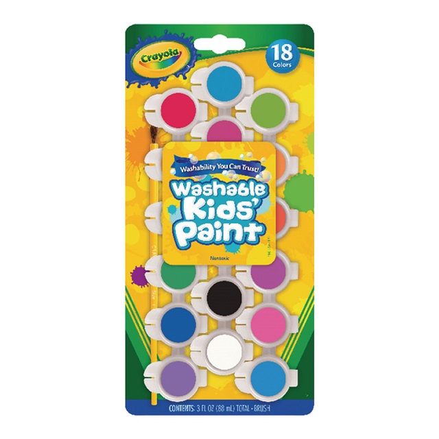 CRAYOLA WASHABLE KIDS PAINTS 18PK