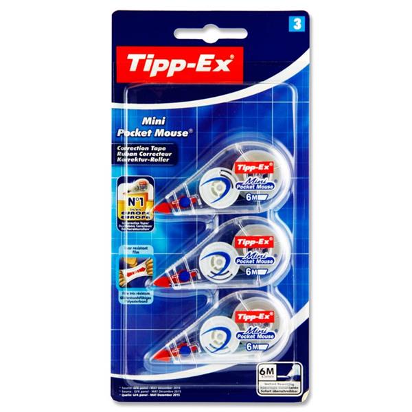 4 x Tipp-Ex Correction Roller Tape Tippex Mini Pocket Mouse 6m