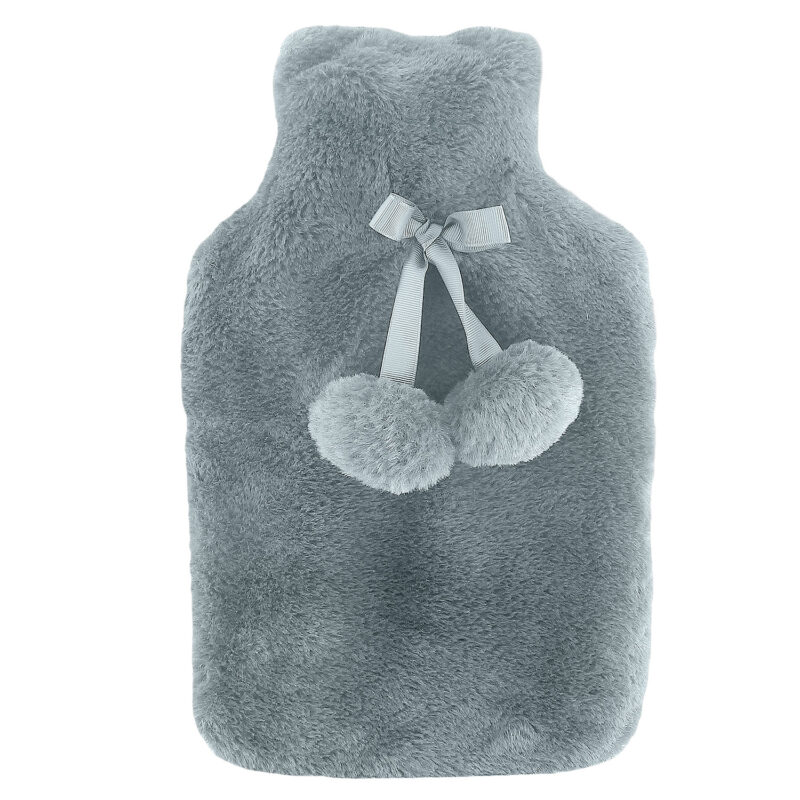 Fluffy hot water bottle, Grey